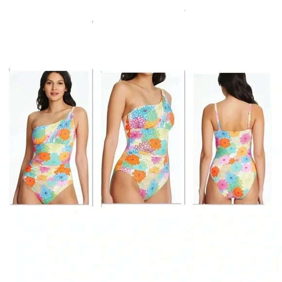 BLEU BY ROD BEATTIE FRESH ONE SHOULDER ONE PIECE - Picture 1 of 10